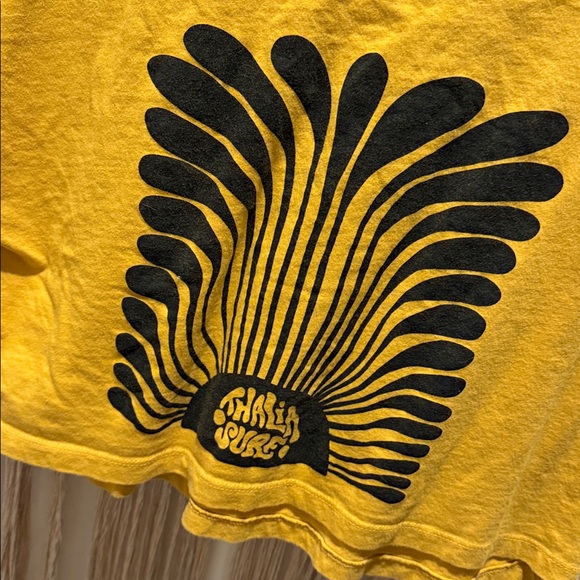 THALIA SURF x Lauryn Alvarez T Shirt Collab - Mustard Yellow Graphic Crop Tee - Picture 9 of 17